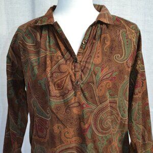 Vintage Etro Cotton Corduroy Boho Blouse IT Size 42
